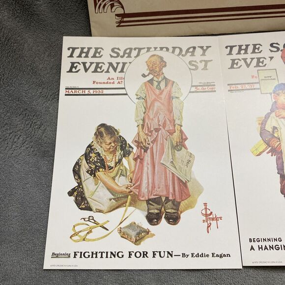 Covers From The Saturday Evening Post Fighting For Fun A Hanging Matter Lithos - Picture 7 of 15